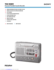Sony Pressman TCS-100DV Specification Sheet