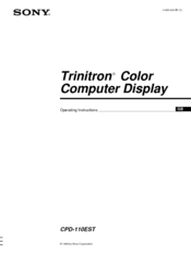 Sony CPD-110ES Operating Instructions Manual