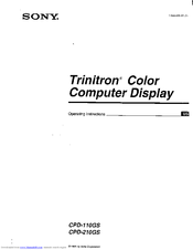 Sony CPD-210ES Operating Instructions Manual