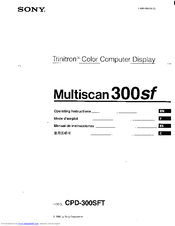 Sony Trinitron CPD-300SF Operating Instructions Manual