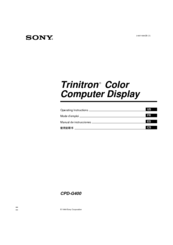 Sony Multiscan CPD-G400 Operating Instructions Manual