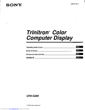 Sony Trinitron CPD-G200 Operating Instructions Manual