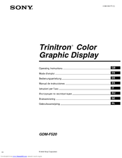 Sony GDM-F520 Trinitron Operating Instructions Manual