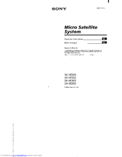 Sony SA-VE302 Operating Instructions Manual