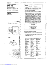 Sony Walkman SRF-42 Operating Instructions