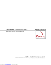 Decuma CLIE PEG-NX73V Manual
