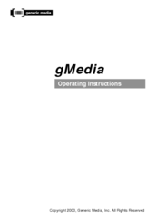 Generic Media gMedia Operating Instructions Manual