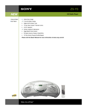 Sony ZS-Y3 - Personal Cd Audio System Specifications