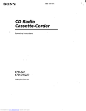 Sony CFD-222 Operating Instructions Manual