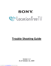 Sony LF-X1 Troubleshooting Manual