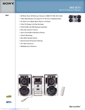 Sony MHC-EC70 - Mini Hi-fi Component System Specifications
