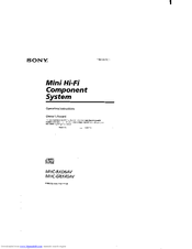 Sony MHC-RXD6AV - 3 Cd Mini Shelf System Operating Instructions Manual