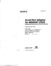Sony MSAC-SR1 Operating Instructions Manual
