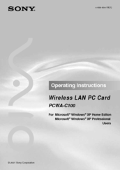 Sony PCWA-C100 Operating Instructions Manual