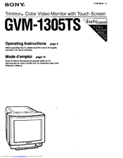 Sony Trinitron GVM-1305TS Operating Instructions Manual