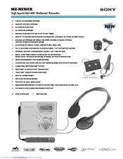 Sony Walkman MZ-N510CK Specification Sheet
