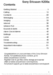 Sony Ericsson K200a User Manual