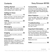 Sony Ericsson W700i User Manual