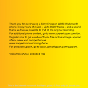 Sony Ericsson Walkman W980 User Manual