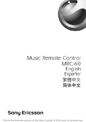 Sony Ericsson MRC-60 User Manual