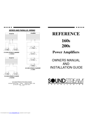 Soundstream Reference Series 160S Installation Manual