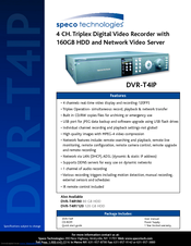 Speco DVR-T4IP Specifications
