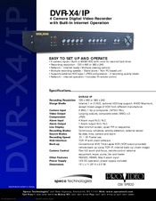Speco DVR-X4/IP Specifications