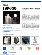 Star Micronics TSP650 Series Specifications