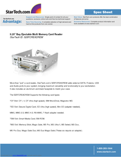 StarTech.com 525FCREADREM Spec Sheet