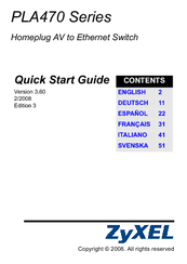ZyXEL Communications PLA-470 - V3.0.5 Quick Start Manual