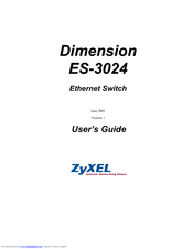 ZyXEL Communications Dimension ES-3024 User Manual