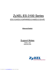 ZyXEL Communications ZyXEL Dimension ES-3124-4F Support Notes
