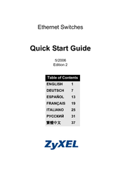 ZyXEL Communications Dimension Ethernet Switches Quick Start Manual