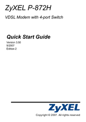 ZyXEL Communications P-872H Quick Start Manual
