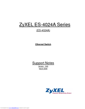 ZyXEL Communications Dimension ES-4024A Support Notes