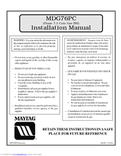 Maytag MDG76PCBWW Installation Manual