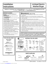 GE GTUN275EMWW Installation Instructions Manual