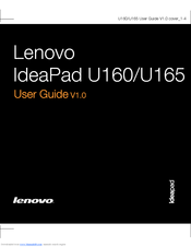 Lenovo IdeaPad U160 User Manual