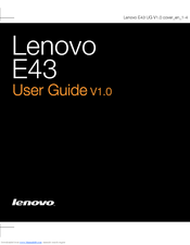 Lenovo E43 User Manual