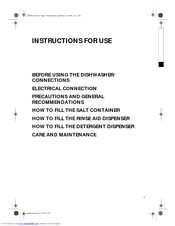 Whirlpool ADG 7560 Instructions For Use Manual