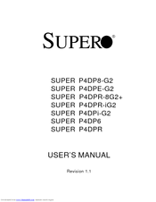 Supero SUPER P4DPR User Manual