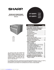 Sharp AF-Q80PX Installation And Operation Manual