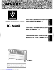 Sharp Plasmacluster IG-A40U Operation Manual