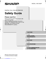 Sharp MX-C400P Safety Manual