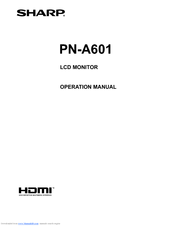 Sharp PN-A601 Operation Manual