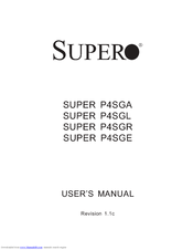 Supero SUPER P4SGL User Manual
