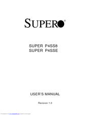 Supermicro SUPER P4SSE User Manual