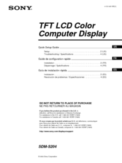 Sony SDM-S204 Operating Instructions  (primary manual) Quick Setup Manual