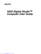 Sony VAIO Digital Studio PCV-RX790G User Manual