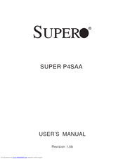 Supermicro SUPER P4SAA User Manual